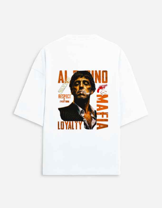 Men's Back Printed Terry Oversized T-shirt